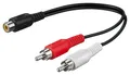 Cinch Adapter Verteiler Splitter AUDIO Video 1x Buchse -> 2x Stecker CHINCH 0,2m