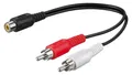 Y Audio Adapter Kabel, Stereo Cinch Stecker auf 50008 Buchse
