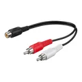 Audio Cinch Y-Adapter Verteiler 2x Stecker zu 1x Buchse RCA Kabel Splitter
