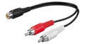 Cinch Adapter Y Verteiler Splitter Audio Video 1x Buchse  2x Stecker 0,2m Chinch