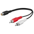 Audiokabel Cinch-Buchse (Kupplung) an 2mal Cinch-Stecker 0,2m Länge