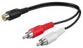 Cinch-Y-Adapter 2-Kanal Audio Cinch-Buchse zu 2x Cinch-Stecker 0,2 m schwarz