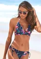 Triangel-Bikini-Top "Modern", mit floralem Design, Gr. 42 - Cup C/D, marine-bedruckt Cup C/D