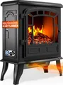 MONZANA® Elektrokamin mit LED Flammeneffekt Heizlüfter 2000W 2 Heizstufen Kamin Ofen Heizung Wohnzimmer 39x24x57cm Schwarz