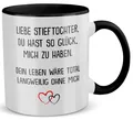 Stieftochter Geschenk Bonus Tochter Tasse Geburtstag Weihnachten Mädchen Frauen