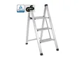 TRUTZHOLM Trittleiter Alu 3-stufig silber klappbar 150 kg Anti-Rutsch Trittflächen TÜV/GS