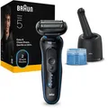 Braun Elektrorasierer Series 5, 52-B7000cc, blau, Wet & Dry, mit Reinigungsstation