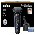 Braun Rasierer Herren Elektrisch Series 5, 52-B7000cc, Blau - Kabelloser Elektrorasierer, Barttrimmer mit 50 Min. Akku, Wasserdicht, Made in Germany, Inkl. 4in1 SmartCare Center
