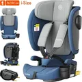 Daliya® JOYMAX i-Size Kindersitz, ISOFIX, Top Tether mit Warnmelder, für Kinder 76-150 cm, ab 15 Monaten, 9-36 kg, Autokindersitz | Blau - Blau