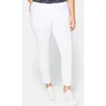 Sheego Jerseyhose Bengalinhose Innenbeinlänge ca. 84 cm weiß 40