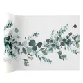 Santex Eukalyptus Dekorativ Tischläufer Weiß / Grün - 26 cm x 3 m