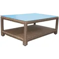 Famous Home Rattan Lounge Tisch 120x80cm Couchtisch  Beistelltisch Braun