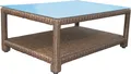 Famous Home Rattan Lounge Tisch 120x80cm Couchtisch Beistelltisch Braun