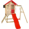 Zwerkules Holzspielhaus / Stelzenhaus "Lolla 2",natur / rot,
