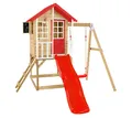 Zwerkules Kinder Spielhaus Lolla Holz Gartenhaus mit Veranda Rutsche & Schaukel