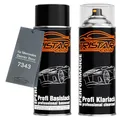 TRISTARcolor Autolack Spraydosen Set für Mercedes/Daimler Benz 7343 Glimmergrau Trucks Basislack Klarlack Sprühdose 400ml