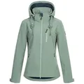 Ankerglut Damen Mit Abnehmbarer Kapuze Gefüttert Übergangsjacke Windbreaker #Ankerglutfreude Softshelljacke, Slate Gray, 44 EU