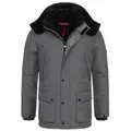 Höhenhorn Winterjacke Mangard Herren Winter Jacke für Männer Gefüttert Winterjacke Parker abnehmbare Gefütterte Kapuze, weicher Teddyfleece Kragen grau XL