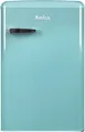 Amica Retro Kühlschrank KS 15612 T | Kühlschrank mit Gefrierfach | 108 l | 86x55x61,5 cm | Energieklasse E | Ice Blue, E (Spektrum A bis G)