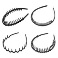 Elastische Haarbänder 4er Pack Schwarz Zickzack Sportmode Zubehör