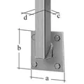 Alberts Geländerpfosten Universal Direkt An Platte - 115 Cm Lang, 30 X 30 Mm