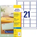 AVERY Zweckform Folien-Adressetiketten J8560-25 transparent 63,5 x 38,1 mm,...