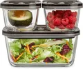 Caso Vakuumbehälter 1177 VacuBoxx Eco-Set, Glas, Kunststoff, (Set, 4-tlg., 1 Vakuumschlauch mit Adapter), 3 Glasbehälter mit Kunststoffdeckel
