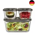 CASO VacuBoxx Eco-Set - 3 Vakuumbehälter aus Borosilikatglas, BPA-Frei, inkl.