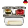 CASO VacuBoxx Eco-Set - 3 Vakuumbehälter aus Borosilikatglas, BPA-Frei, inkl.
