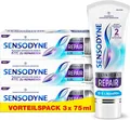 Sensodyne Clinical Repair Zahnpasta mit 5 % NovaMin Vorteilspack 3x75ml, OvP Neu