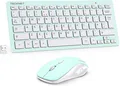 TECKNET Kabelloses Tastatur Computer Maus Set Deutsch QWERTZ 2.4G Funk Mini Grün