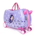 Milk&Moo Befahrbarer Kinderkoffer „Kleine Meerjungfrau“, Rollkoffer zum Sitzen & Ziehen, robust & ergonomisch, 360°-Drehräder, klappbare Fußstütze, für Kinder 2–6 Jahre, 21 L