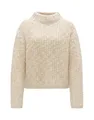 OPUS Damen Pullover | Strickpullover PERKE Loose in Mélange Optik Macadamia, 42