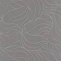 Tapete Grau Grafisch - Blatt, Blätter, Floral, Pflanze - Ideal für Wohnzimmer - Colani Visions - Made in Germany - 10,05m X 0,70m - 53346