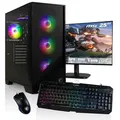 HYPER BYTE® - Gaming PC - Komplett Set | AMD Ryzen 7 5700G | 16GB RAM | 1TB SSD | Wasserkühlung | 25 Zoll Monitor | Maus & Tastatur | WLAN | Win1...
