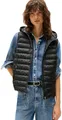 Tommy Hilfiger Damen Weste Padded Global Stripe Vest mit Kapuze, Schwarz (Black), XL