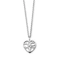 Herzengel Mädchen Kinder Halskette aus Sterling Silber und einem Lebensbaum Anhänger mit Herz Symbol und Zirkonia Stein - Karabinerverschluss - längenverstellbar - nickelfrei