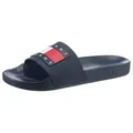 Tommy Jeans TOMMY JEANS POOL SLIDE ESS Badepantolette, Sommerschuh, Poolslides, Schlappen, mit plakativer Logoflag blau 42 EU