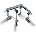 Lindby Deckenlampe Zela 9624386 Spritzwassergeschützt Modern in Chrom aus Metall 4-flammig G9 Badezimmerleuchte