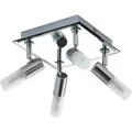 Lindby Bad-Deckenleuchte Zela, 32 cm, chrom, 4-flg., IP44 - Silber
