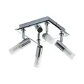Lindby Deckenlampe Zela (spritzwassergeschützt (Modern) in Chrom aus Metall (4 flammig, G9) - Bad Deckenleuchte Lampe Licht nach oben & unten Badezimmerleuchte