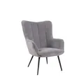 byLIVING Sessel UTA, Cordbezug grau, Gestell Metall schwarz