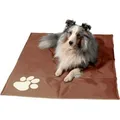 Dobar Große Kühlmatte für Hunde mit Pfoten Muster 99,5 x 70 cm Braun