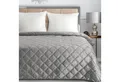 Eurofirany Tagesdecke Eleganter Bettüberwurf BLINK6 silber Details Karomuster Steppung, Allzweckdecke, weiche Decke in Schwarz, Beige, Creme, Silber zur Wahl