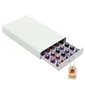 INTIRILIFE Aufbewahrungsschublade für 50 Kaffeekapseln- Kompatibel mit Nespresso Kapseln -38.2 x 23.2 x 5,6 cm- Kapselhalter Schubfach Schubkasten Aufbewahrungsbox in Weiß Kaffee Kapselmaschine