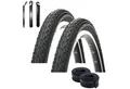 maxxi4you Fahrradreifen 2x Kenda K-935 28x1.75 Schwarz + 2x DV Schlauch + 3 Reifenheber