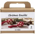 Creativ Company DIY Sets Macramé Kreativ Set Weihnachtskugeln, Weihnachtsrot, Ma