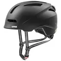 uvex urban Planet LED - robuster Fahrradhelm für Damen und Herren - individuelle Größenanpassung - inkl. LED-Licht - Black matt - 54-58 cm