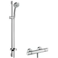Brausethermostat-Set Hansgrohe Croma 100 Brausestange 900 mm, Handbrause Ø 100 mm und Brauseschlauch, chrom - 27085000