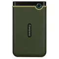 Transcend StoreJet 25M3 2TB Externe Festplatte, Anti-Schock (Militärstandard), USB 3.1 Gen 1, 2.5 Zoll, Militärgrün| Ideal für PC/Laptop/Mac Backup & Datensicherung